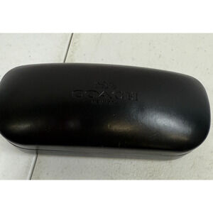 Coach New York Hard Glasses Case Black Clamshell Eyeglass Sunglass Authentic